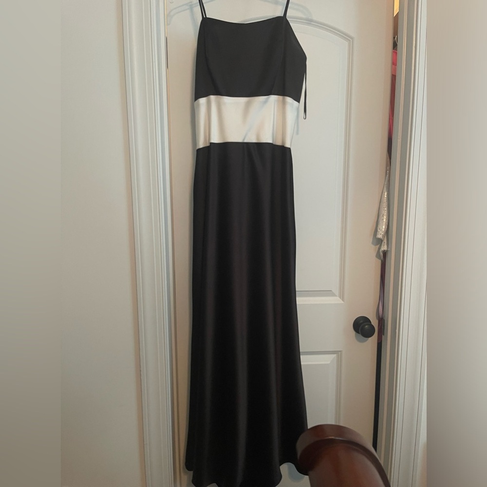 Black and white semi formal dress